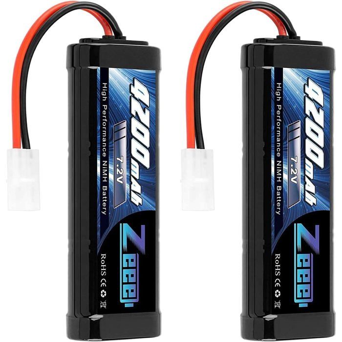 Zeee 7,2V 5000mAh NiMH Batterie RC avec Prise Tamiya pour Voiture RC Camion HPI Losi Kyosho RC Hobby