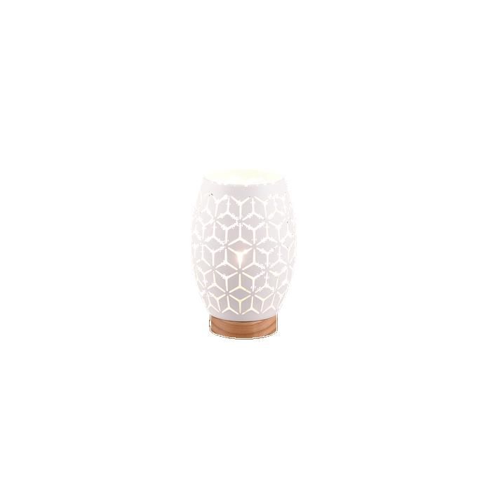 Lampe de table Bidar TRIO blanc mat E27 28W métal et bois H21 5 cm Ø15 cm Lampe de table Bidar TRIO blanc mat E27 28W métal et bois H21 5 cm Ø15 cm