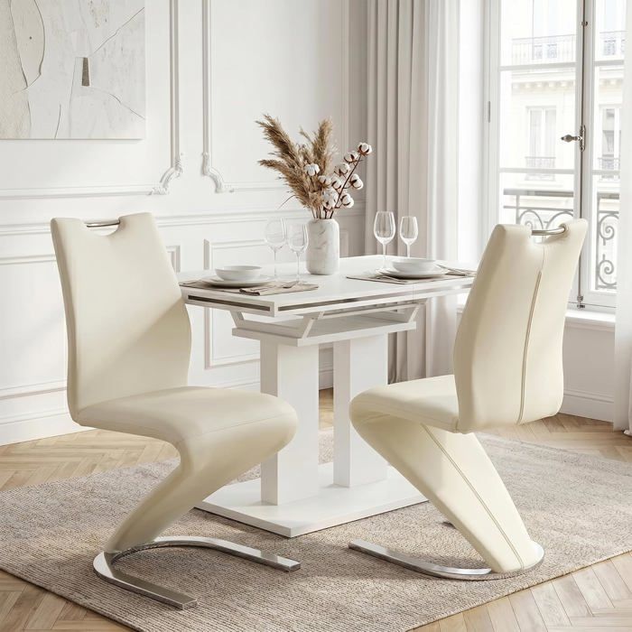 Chaise de salle à manger Mermaid Chaise de bureau nordique pour adultes (2 pièces) (blanc)