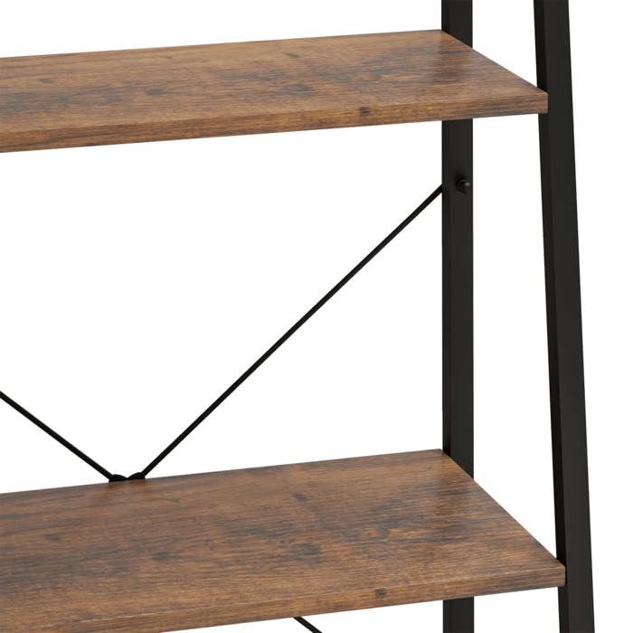 Cabinet de Livre SOLOMOON CHIC Étagère sur pied 3 niveaux - Pour salon/bureau - Marron foncé et noir 56x35x108 cm BB767