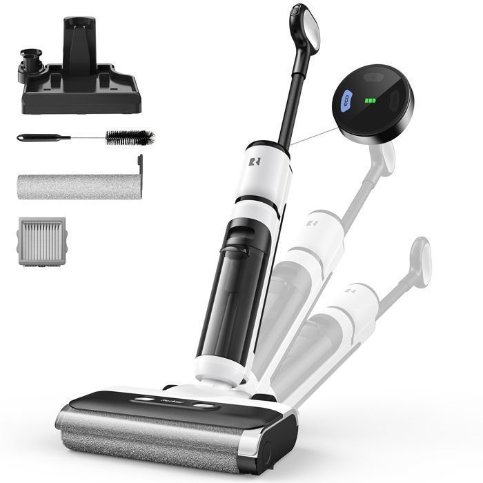 Aspirateur Laveur Sans Fil-Redroad H13- 23000PaAutonomie 75minAuto Nettoyage Anti Enchevêtrement Écran OLEDpour Sols Durs-Blanc - Redroad