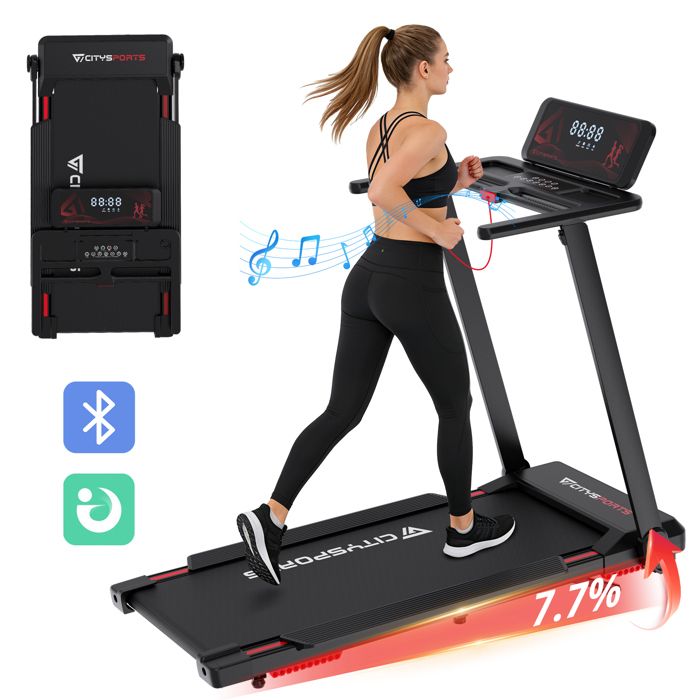 Tapis De Course Pliable Gymform Active Speed - Vitesse Max 12km/h - Idéal Maison