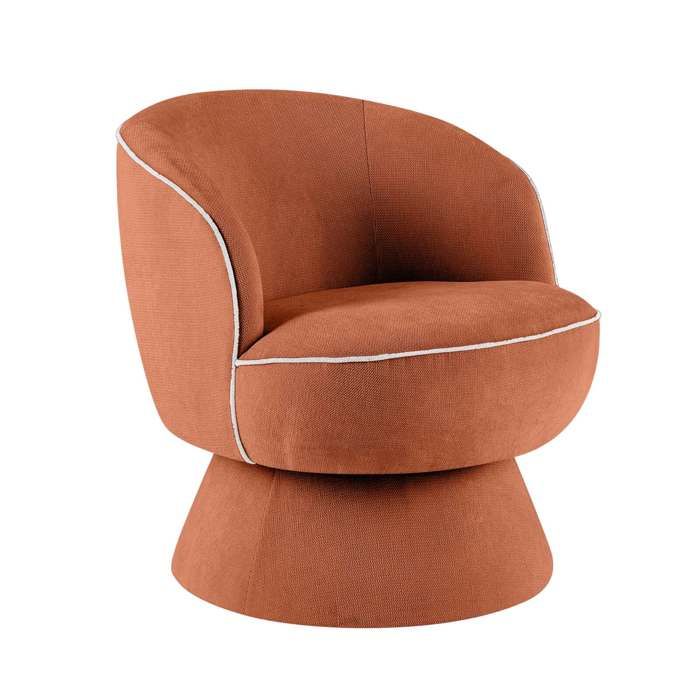 Fauteuil pivotant en tissu terracotta Smash - Oviala