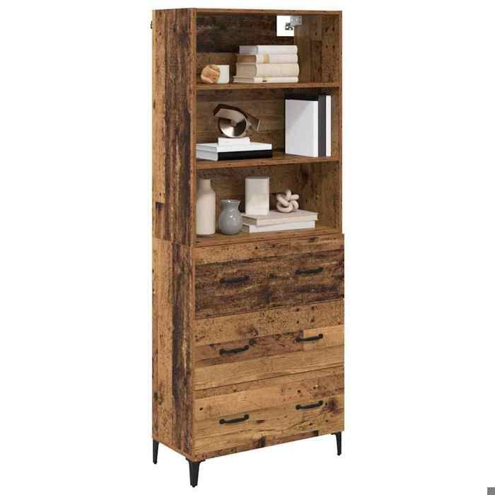 Vaisselier de cuisine - Marron - Haut Armoire - SWEETY - avec rangement - Bois ancien - 695x34x180cm - Bois dingénierie LH8814925