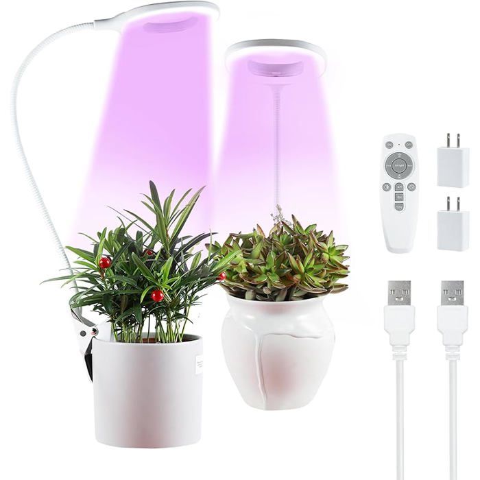 Lampe Horticole Led Spectre Complet 10W Plante Interieur 56 LED Grow Light de Croissance pour Plantes 10 ux de 2 Ovale