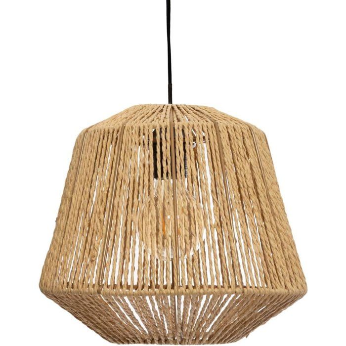 Suspension en corde de papier beige - Diamètre 29 cm Ampoule non incluse - Style bohème naturel pour chambre et salon