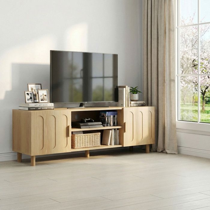 Meuble TV de moderne140x40x46cm Couleuravec espace de rangementconsole multimédia pour salon et chambrepour téléviseurs 65