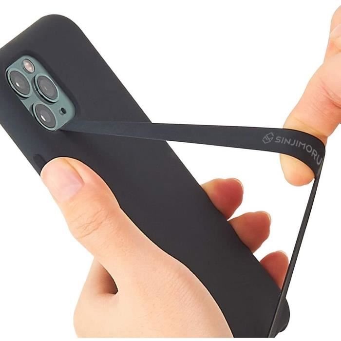 Noir-L-Cordes élastiques souples en silicone, anneau de doigt, bande de  poignet, poignée pour iPhone, Samsung - Cdiscount Téléphonie