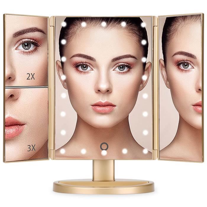 Miroir de maquillage Miroir grossissant à miroir argenté de 6 po à poignée de maquillage miroir grossissant des deux côtés petit miroir carré miroir à main miroir avec miroir petit miroir clair Miroi 