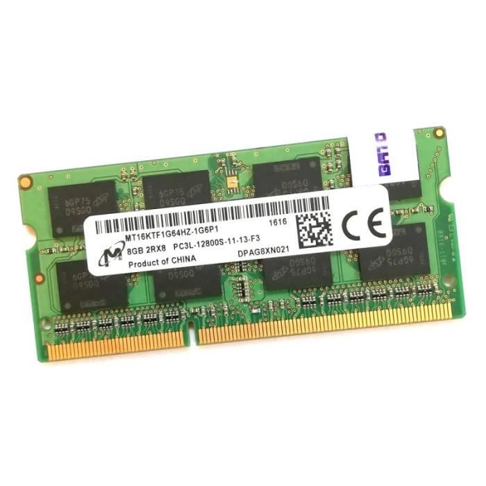 8Go RAM DDR3 PC3L-12800S Micron MT16KTF1G64HZ-1G6P1 SODIMM PC Portable -  Cdiscount Informatique