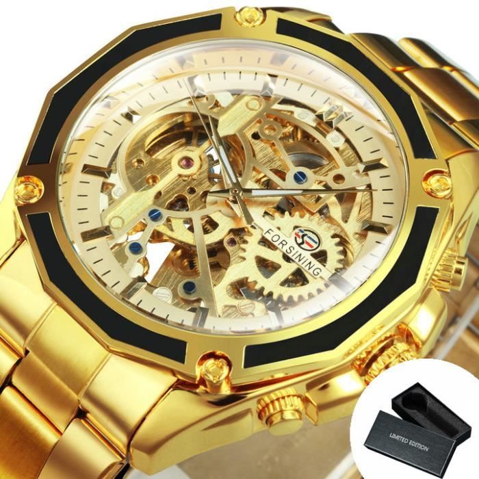 Montre Forsining Steampunk squelette automatique hommes montres