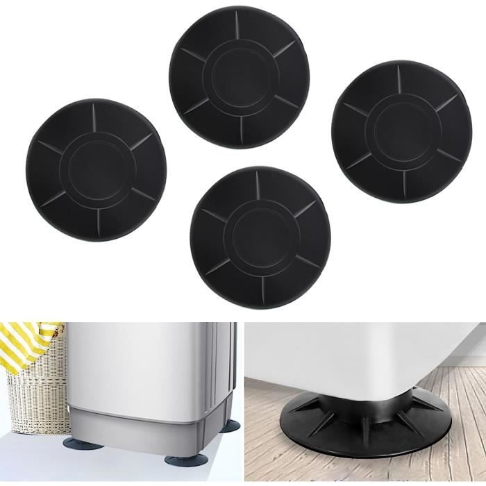 Pieds de machine à laver anti-vibration - MATELAS DE SOL PATE - Blanc - Synthétique - Intérieur - 4 Tapis