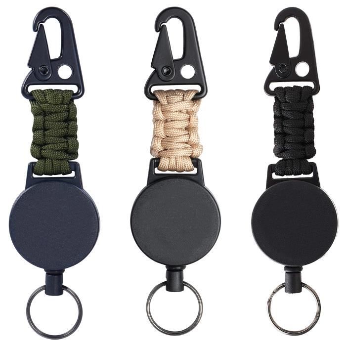 Porte Badge Enrouleur, 3PCS Porte-clés Retractable, cordon rétractable Avec Enrouleur de Ceinture Porte CléS Porte Badge de Carte - Beaux-Arts et Loisirs créatifs