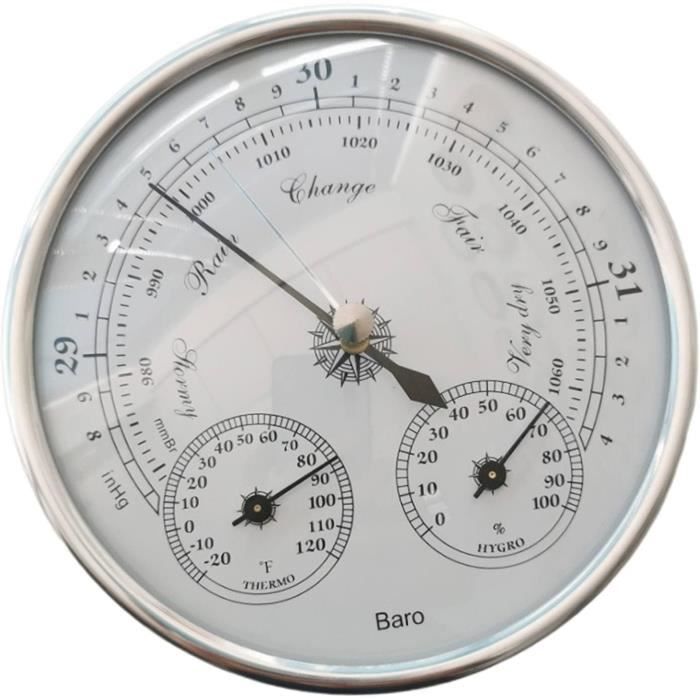 Thermomètre Hygromètre Inox Blanc - Double Pack - Mesure Température -30°C à 50°C Et Humidité 20-100% - Pour Intérieur/extérieur
