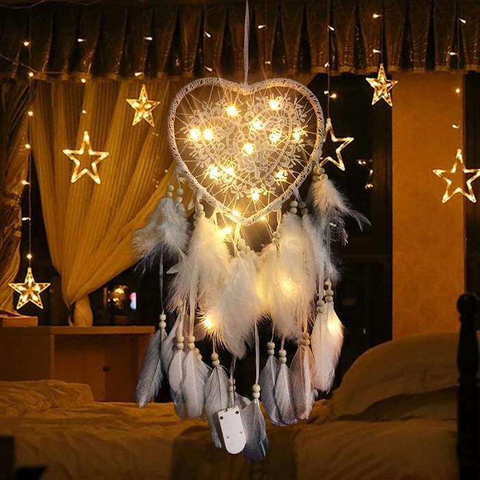 Ieve Attrape-rêves fait à la main avec plumes blanches de taille moyenne et grande pour décoration murale de mariage pour enfants 60 à 65 cm Ieve Attrape-rêves fait à la main avec plumes blanches de taille moyenne et grande pour décoration murale de mariage pour enfants 60 à 65 cm