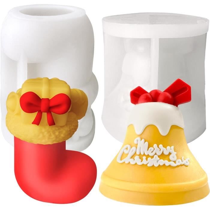 Moule Silicone Noel, 2 Pièce Père Noël En Forme Moule Noel Silicone, Moules Noel Silicone Pour