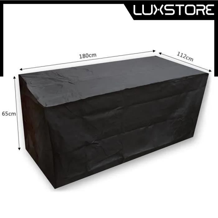 LUXS Housse de Protection Rectangulaire Bâche Imperméable pour Table de Jardin 180*112*65cm