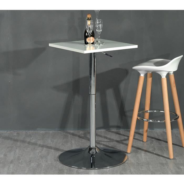 Table Bar Cuisine Salle Manger Carree Hauteur Verin Gaz Ajustable