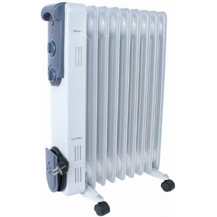 Radiateur électrique bain dhuile 2500W - RADIATEUR ELECTRIQUE PUISSANT THERMOSTAT