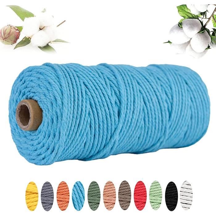 Corde Macramé TRUBUY 5mm X 120m - Ficelle Coton Naturelle Pour DIY, Tentures Et Décoration