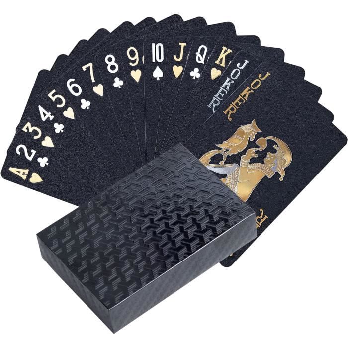 Joyoldelf Jeux de Cartes de Poker en Plastique étanche ,avec Boîte Cadeau, Jeu de Cartes 54 pour Fêtes et Rassemblements (Noir [610] - Cdiscount Jeux  - Jouets