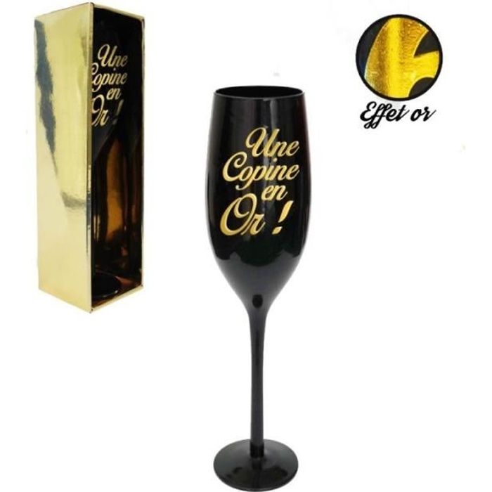 Flute Champagne Une Copine En Or Cdiscount Maison