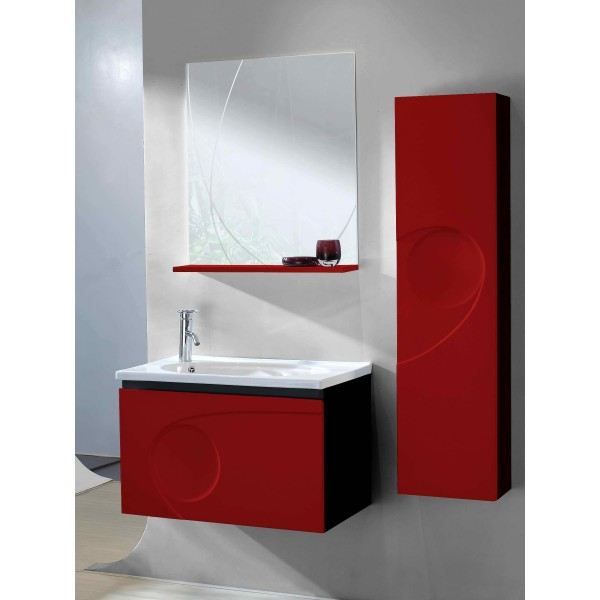 Meuble De Salle De Bain Simple Vasque Rouge Et Noi Achat Vente