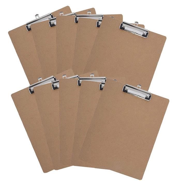 Porte Bloc Bois Lot De 10 Clip Board A Dessin 31 Cm X 22 5 Cm Porte Bloc Avec Pince A Ressort Robuste Et Crochet De Suspens Achat Vente