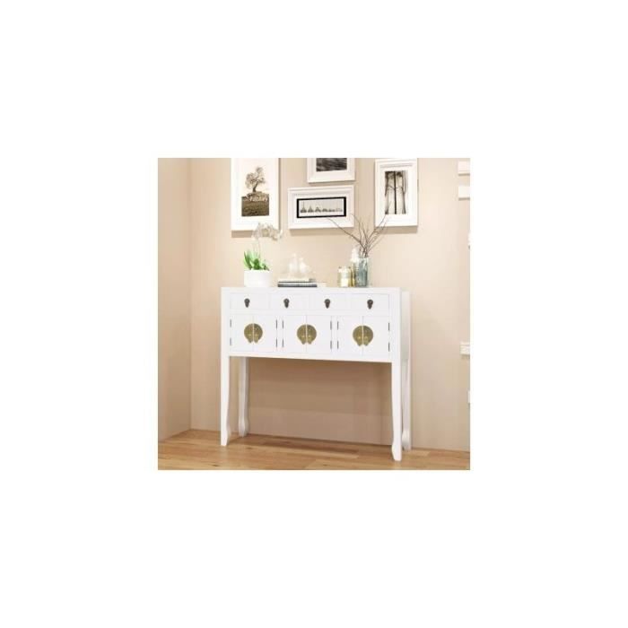Buffet en style chinois en bois massif - alsa - Blanc