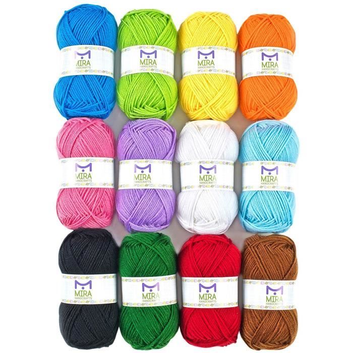 6 Pièces 50G Pelotes De Fil De Acrylique, Fil De Crochet Multicolore