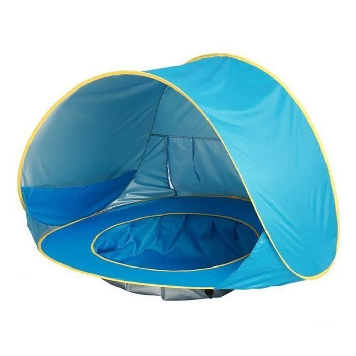 Tente Abri de Plage Anti-UV UPF 50+ Bébé Piscine Jeux d'eau Détachable