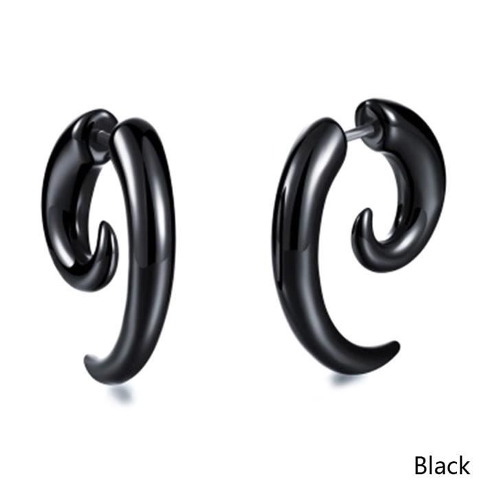 Nouveau Design personnalité Punk acrylique noir escargot forme boucles d' oreilles pour hommes-femmes bijoux bijoux*ME7050