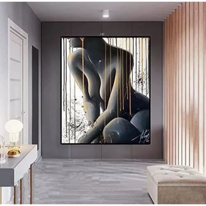 Tableaux Posters et Arts décoratifs Toile Tableau Peinture Moderne Noir
