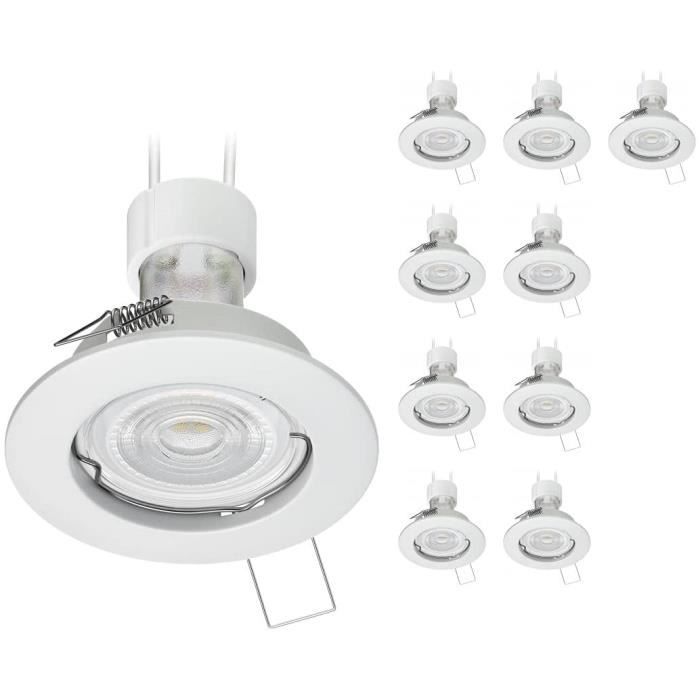 Support Spot Encastrable aluminium Blanc, pour ampoule GU10 x 3 rectangulaire - Digilamp