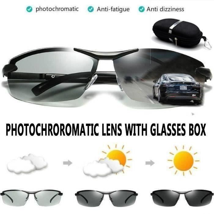 Lunettes de soleil hommes polarisés lunettes de soleil photochromiques  conduite en plein air avec boite à lunettes - Achat / Vente lunettes de  soleil Homme Adulte - Cdiscount