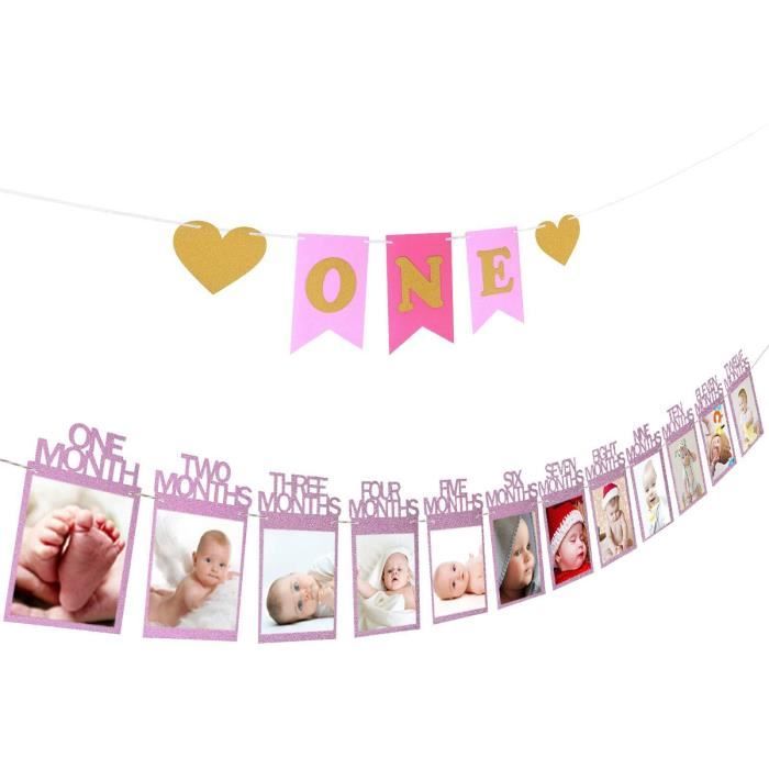 1er Anniversaire Guirlande De Banderoles Bebe Photo Banniere Bebe 1 12 Mois Photo Prop Party Bunting Decor Epaissi Kraft Carte Papier Bebe Puericulture Cadeaux De Naissance Et Souvenirs Bleu Cadres Photos Bebe