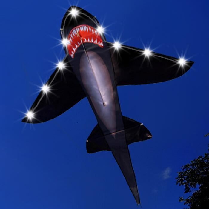 Cerf-Volant Requin Noir Touch The Sky - Grand Cerf-Volant Facile à Voler Pour Enfants Et Adultes