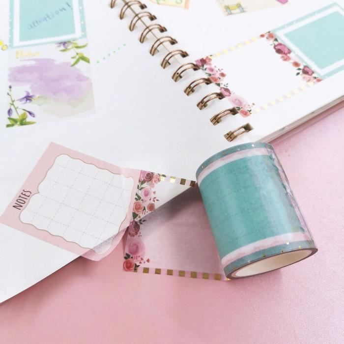 Lot De 12 Rouleaux De Ruban Washi Multicolore Arc-en-ciel - 15m X 20mm - Pour Scrapbooking, Bullet Journal, Emballage Cadeau Et Bricolage