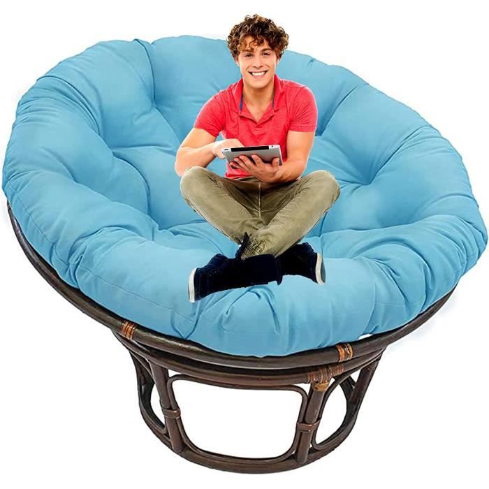 Coussin Rond épais Pour Chaise Suspendue - Diamètre 120 Cm, Rembourrage 15 Cm, Housse Lavable, Avec Sangle Antidérapante