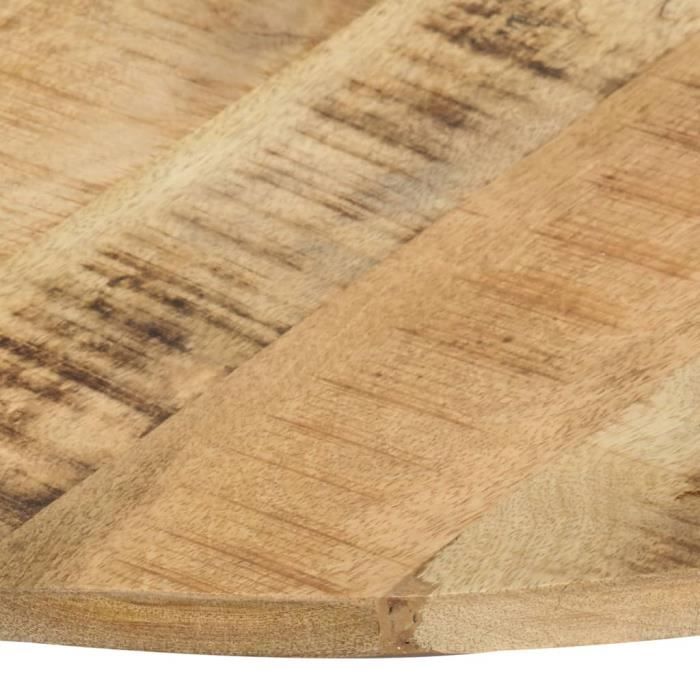 PLATEAU DE TABLE VENDU SEUL - AYNEFY Dessus de table Bois de manguier solide Rond 15-16 mm 60 cm