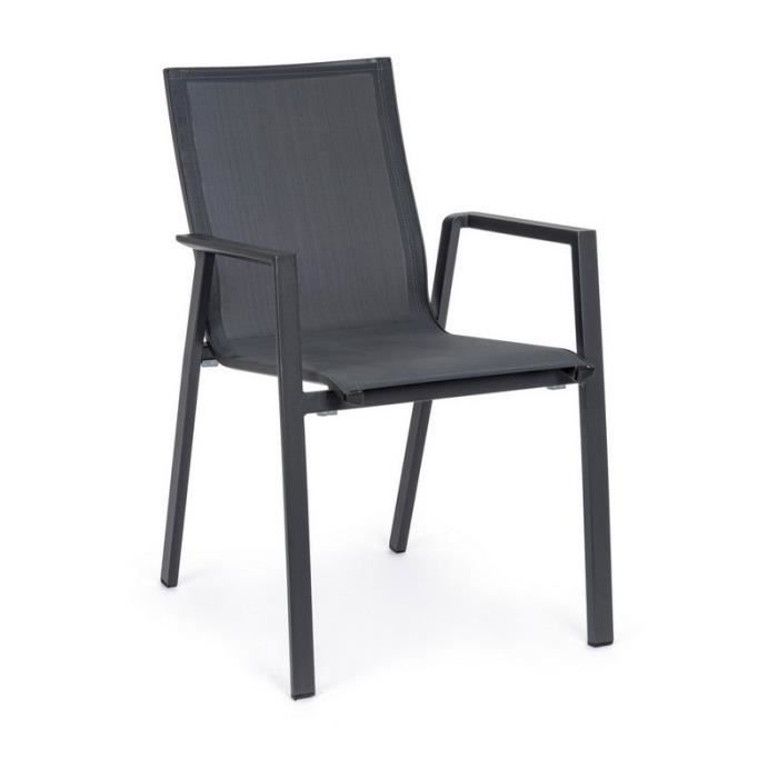 fauteuil de jardin empilable bizzotto krion - anthracite
