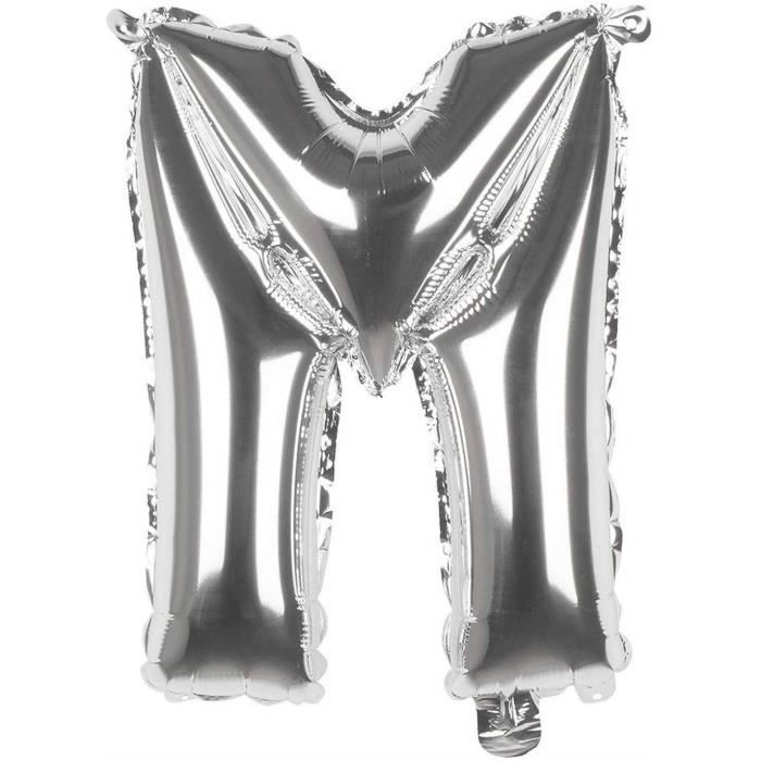 Ballon Lettre P en Argent - XXL 102 cm - Ballons Gonflables à l'Air ou à l'Hélium pour