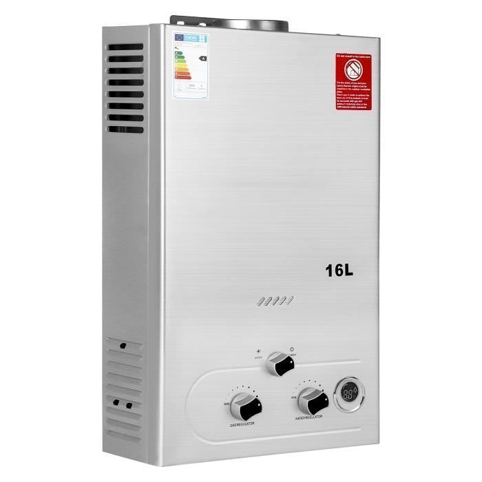 BreeRainz Chauffe-eau à Gaz InstantanéCapacité de 16LPuissance 32KWChauffe-eau Propane Butane Sans Réservoir