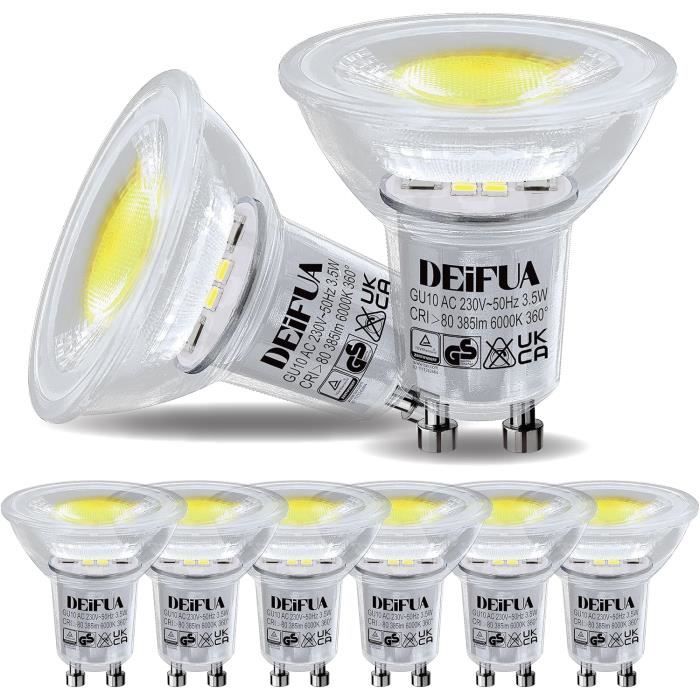 Ampoule Led Gu10 Blanc Froid 385 Lumens 3.5W Équivalent 50W Halogène