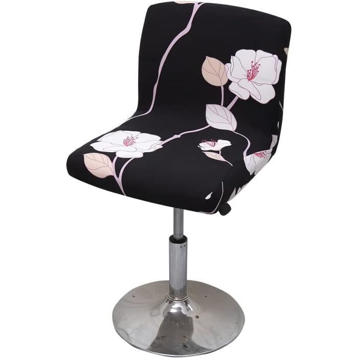 Housse De Tabouret De Bar Ronde Imperméable PU - Pour Diamètre 30-34 Cm - Bande élastique Incluse - Noire - 3