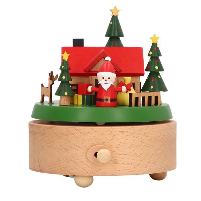 Boîte à musique rotative Boîte à musique en bois hêtre rotatif cadeau d