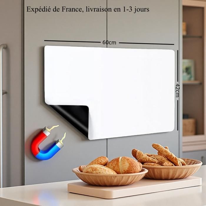 Tableau Blanc Magnétique A4 Pour Frigo - Kit 7 Pièces Avec Stylos Et Aimants - Ardoise Mémo