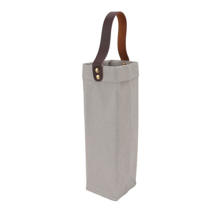 Sac à Bouteilles Réutilisable En Feutre - 6 Compartiments - Poignées En Cuir PU - Idéal Pour Pique-nique, Voyage