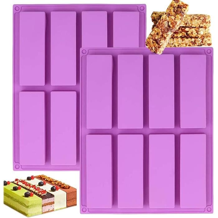 Stampo In Silicone Per Barrette Di Muesli - 2 Pezzi, 27x21.5 Cm Viola Per Dolci E Snack - Foto 7