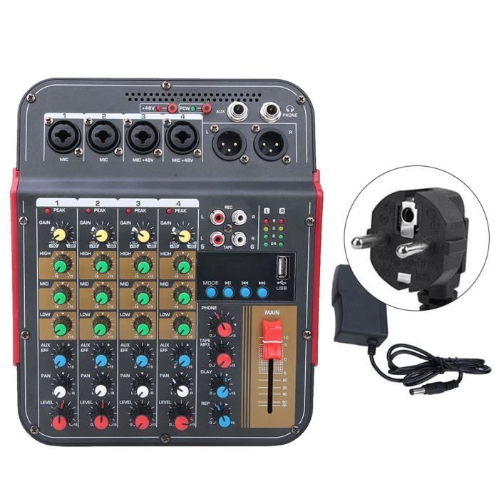 Mini Console De Mixage Audio USB 2 Canaux - Carte Son 48V, Compacte | Pour Enregistrement, Karaoké, Streaming